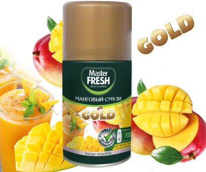 Master FRESH GOLD освежитель воздуха сменный баллон Манговый смузи 250 мл Master FRESH GOLD освежитель воздуха сменный баллон Манговый смузи 250 мл